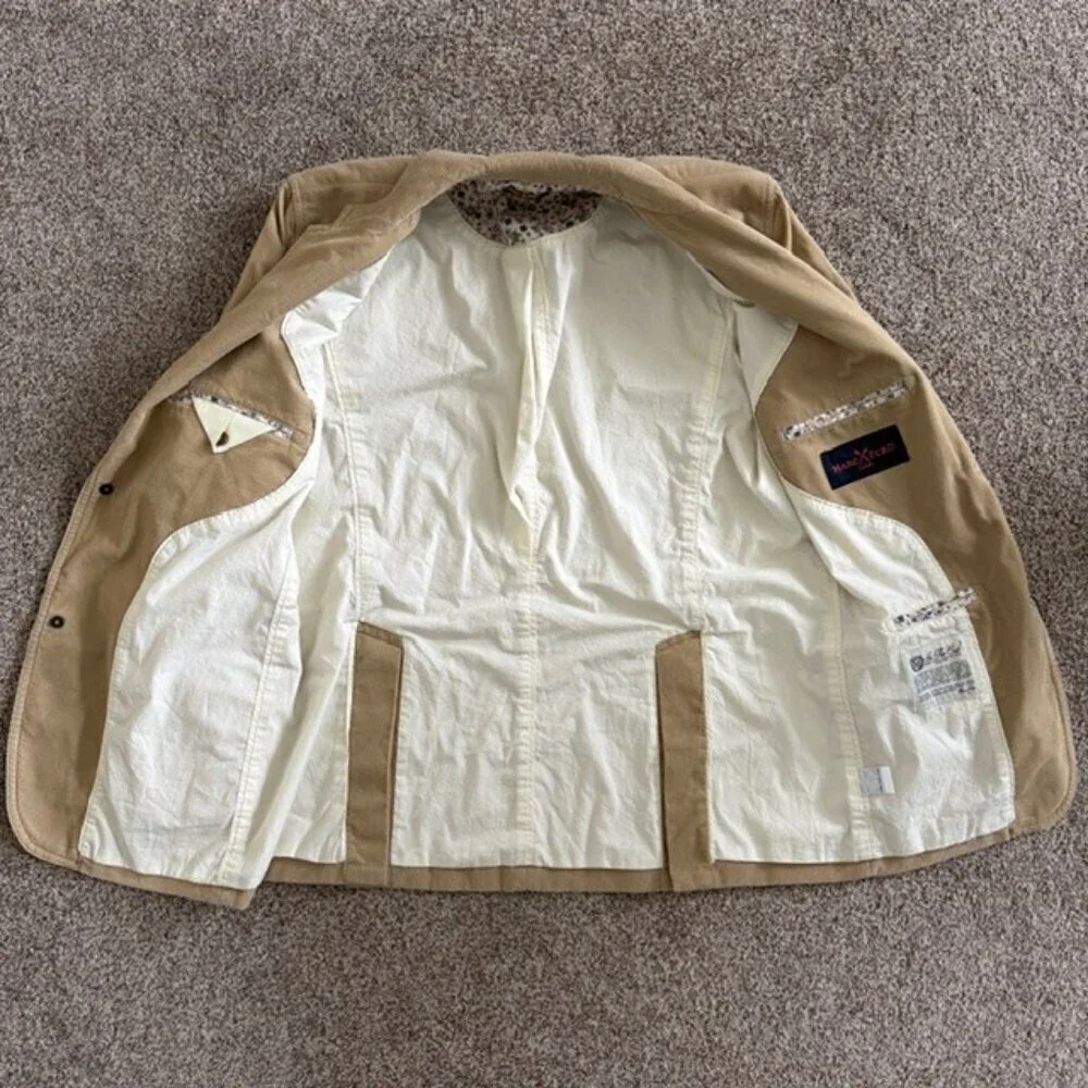 MARC ECKO Khaki Tan Cotton Corduroy Blazer Jacket Large - Picture 16 of 16